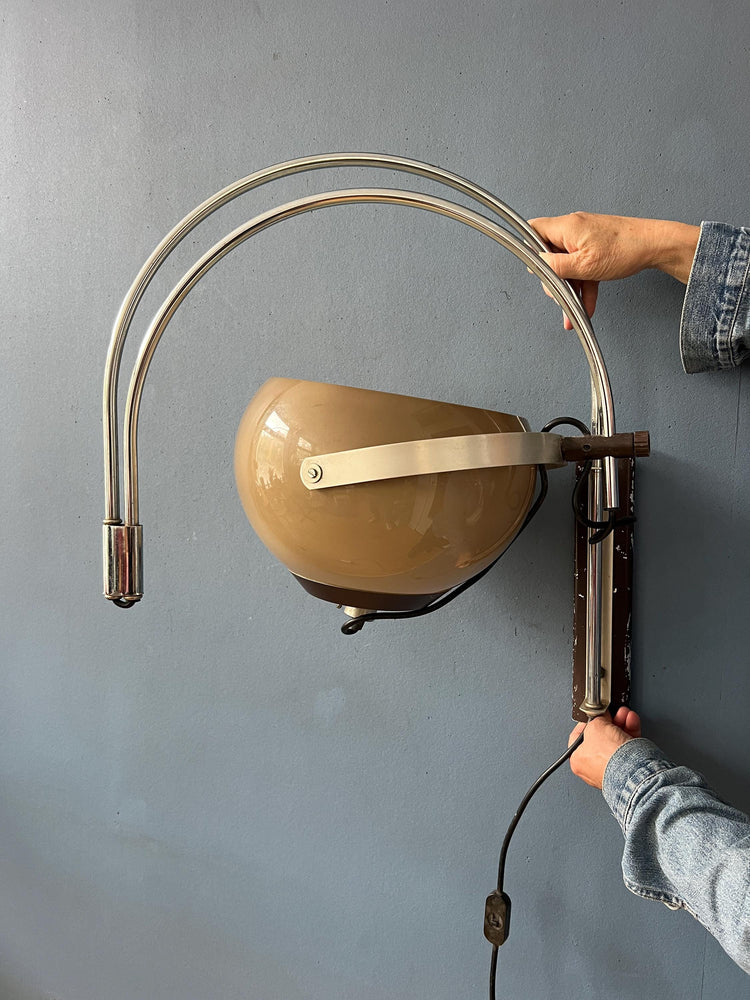 Vintage Space Age Hala Double Arc Mushroom Wall Lamp