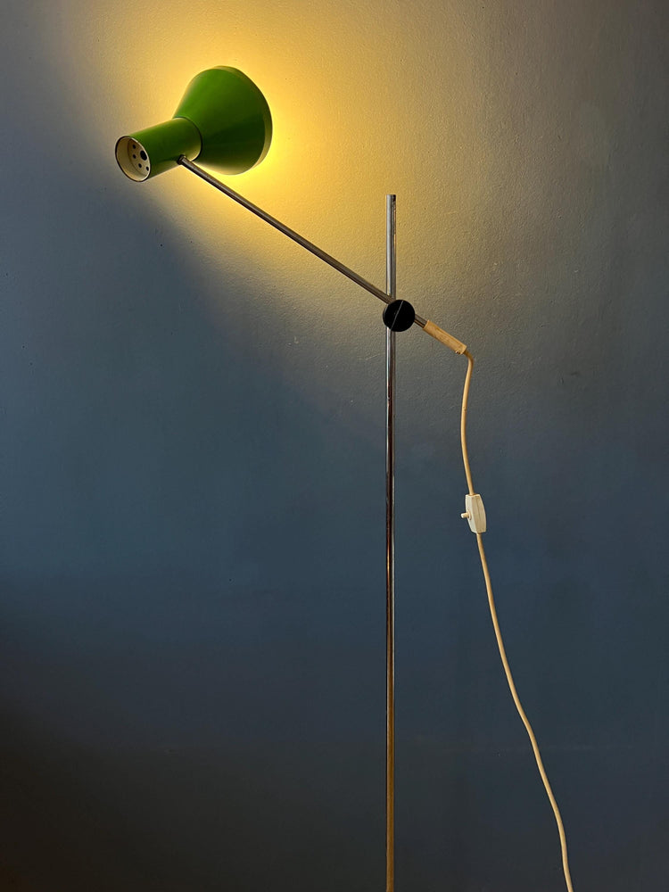 Vintage Mid Century Apple Green Adjustable Floor Lamp