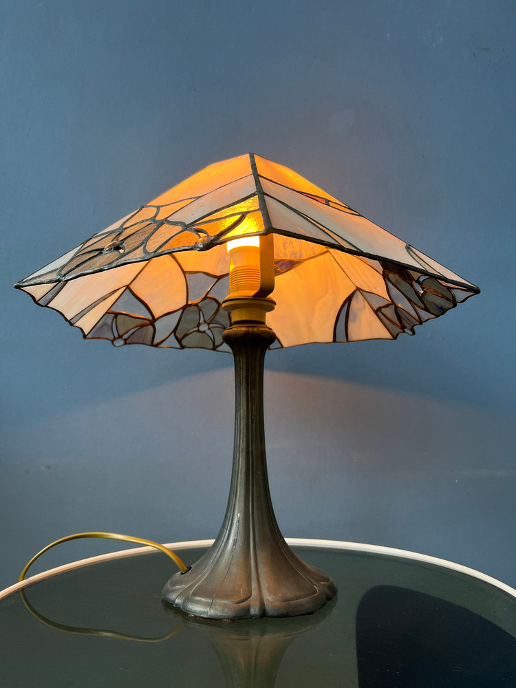 Colourful Art Deco Stained Glass Table Lamp