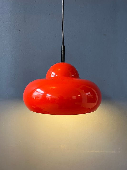 Retro Red Metal Space Age Pendant Lamp