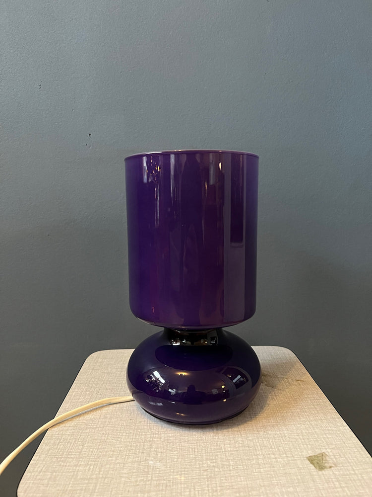 Purple Vintage Ikea Lykta Glass Table Lamp