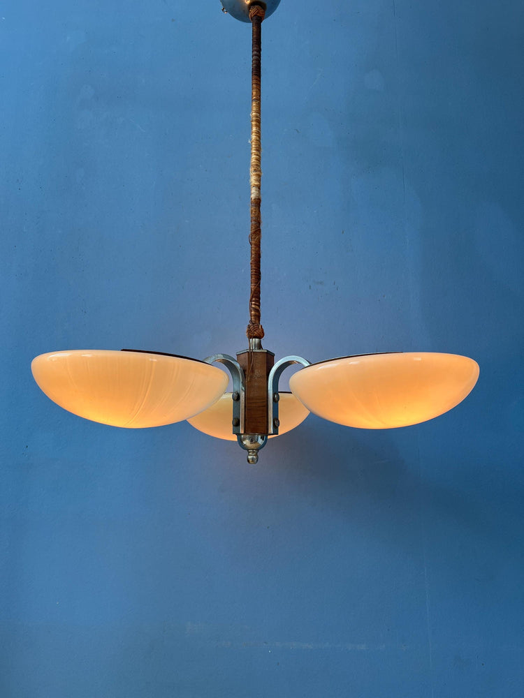 Original Art Deco Glass Pendant Lamp