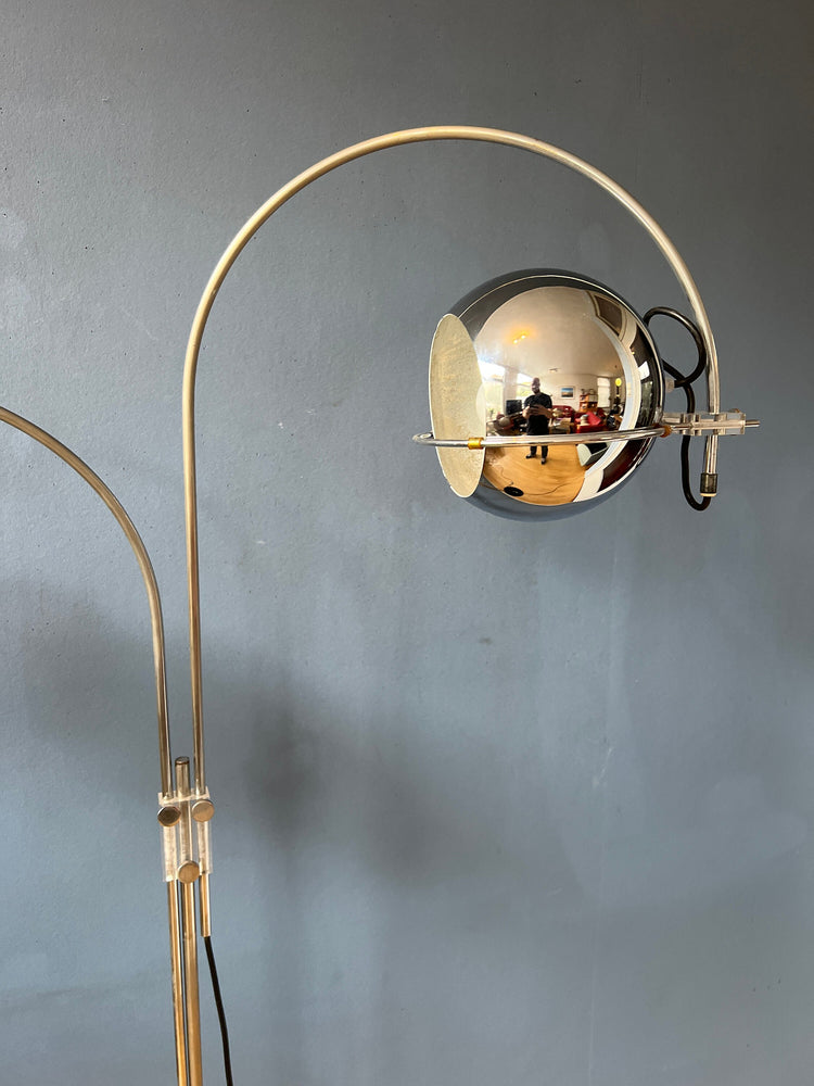 Vintage GEPO Double Arc Eyeball Floorlamp | Space Age Lamp | Mid Century Lamp