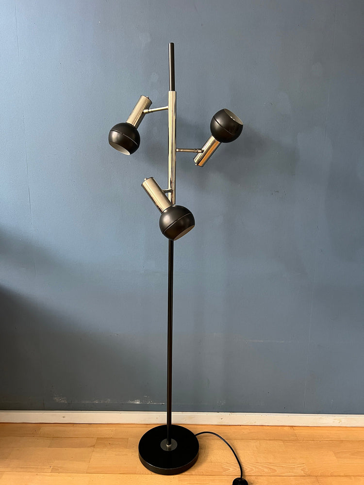 Vintage Black Wilko Eyeball Space Age Floor Lamp