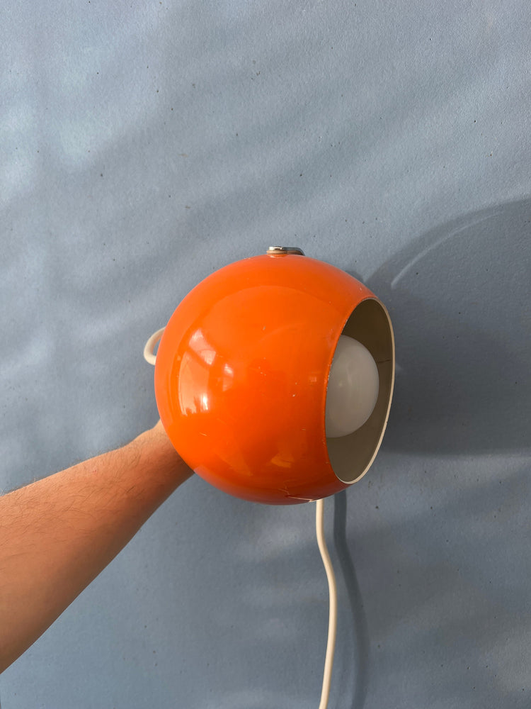 Set (2) of Orange Space Age Eyeball Wall Lamps