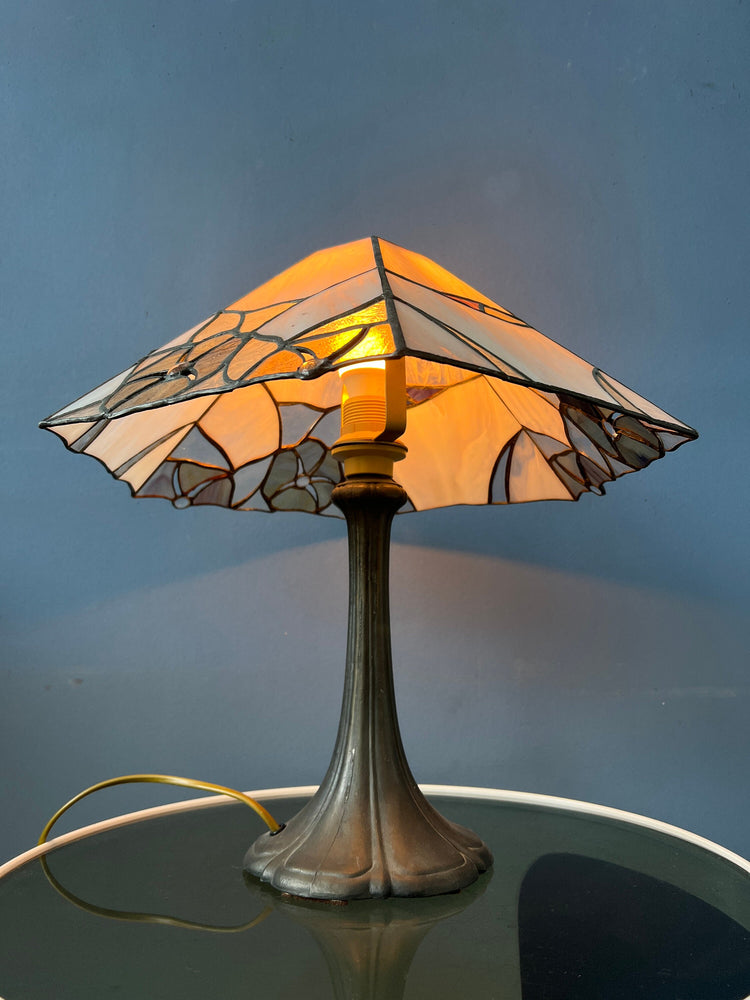 Colourful Art Deco Stained Glass Table Lamp