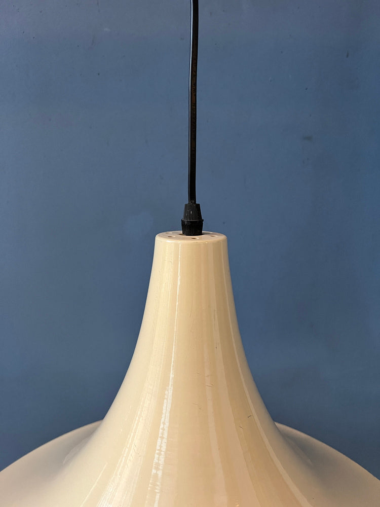 Vintage Beige Space Age Witch Hat Pendant Lamp