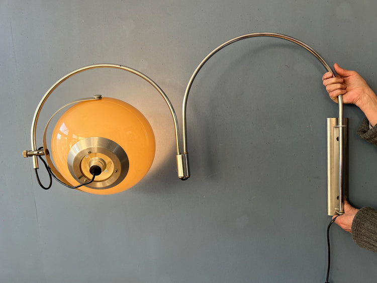 Vintage Space Age Hala Double Arc Mushroom Wall Lamp