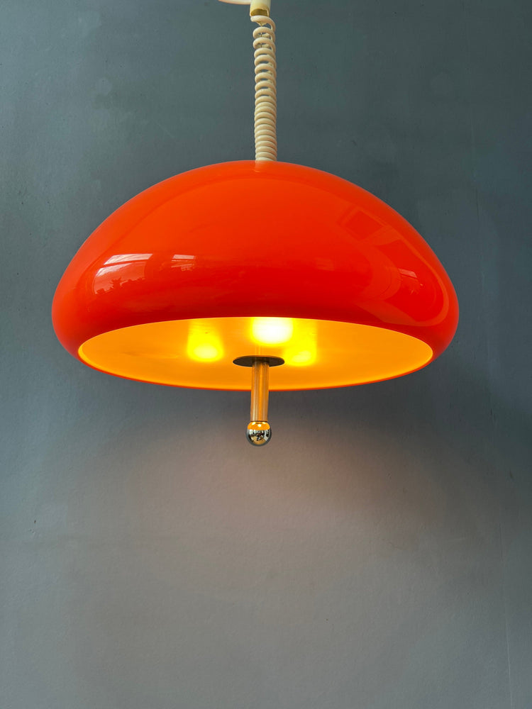 Orange Guzzini Cabras Space Age Pendant Lamp by Luigi Massoni