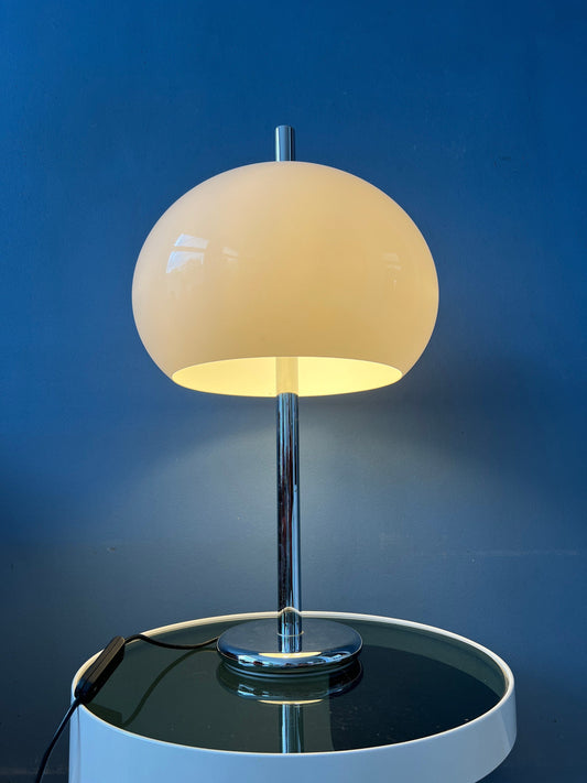 White Chrome Dijkstra Space Age Mushroom Table Lamp