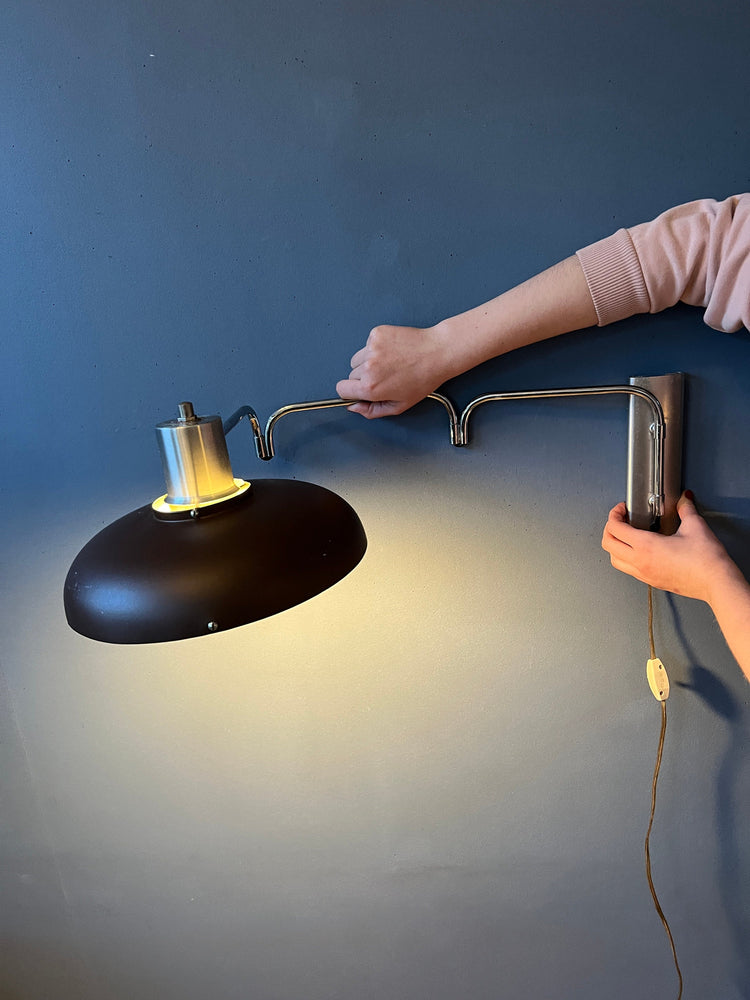 Mid Century Lakro Swing-Arm Space Age Wall Lamp