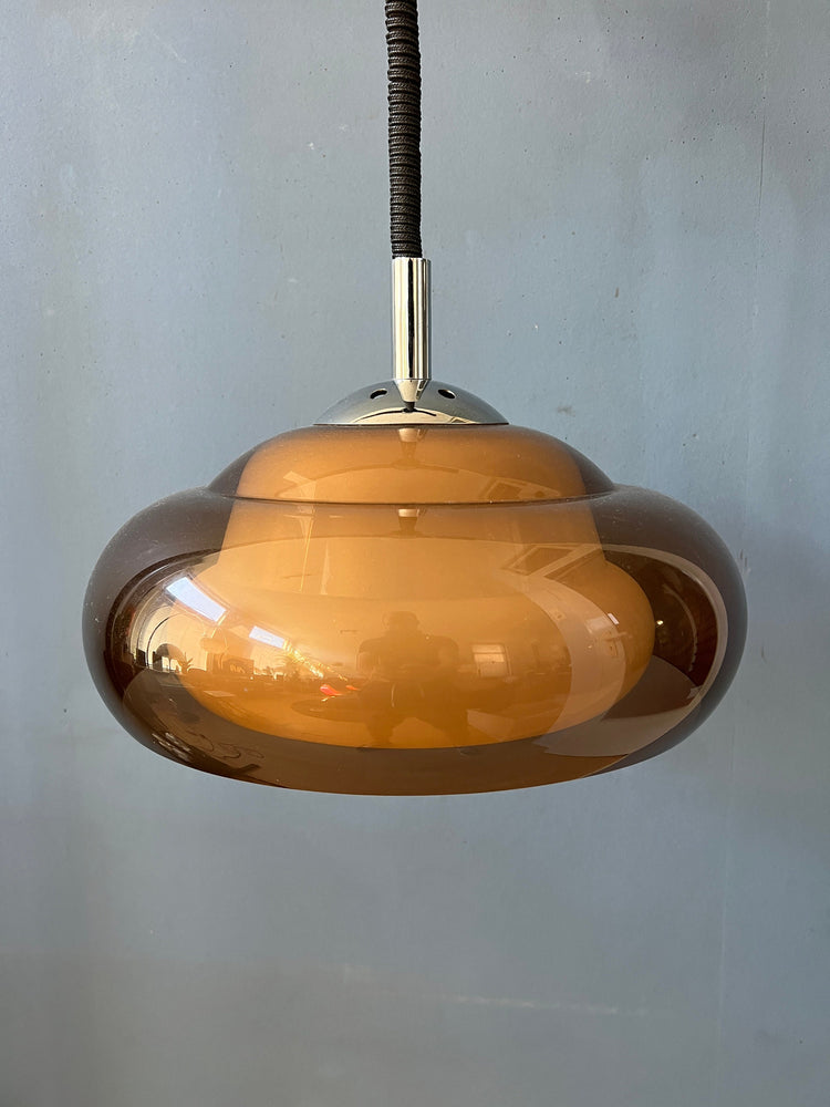 Herda Pendant Lamp - Space Age Pendant Light - Acrylic Glass Light Fixture - 70s Rise and Fall Lamp