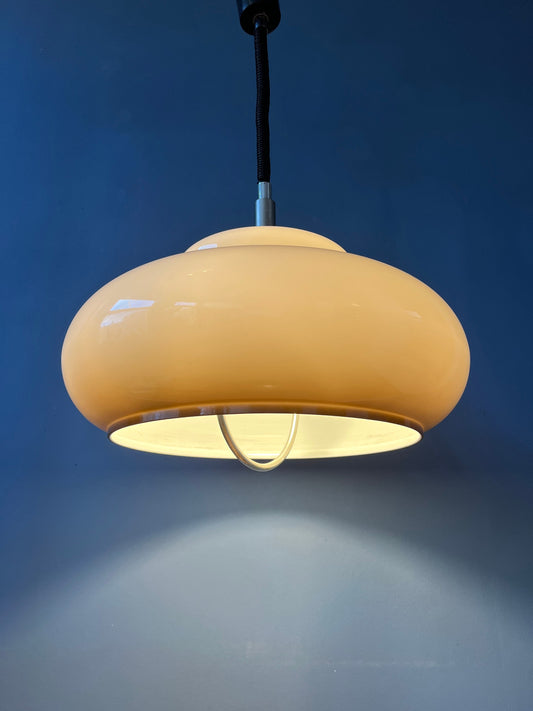 Vintage Mid Century UFO Mushroom Plexiglass Pendant Lamp