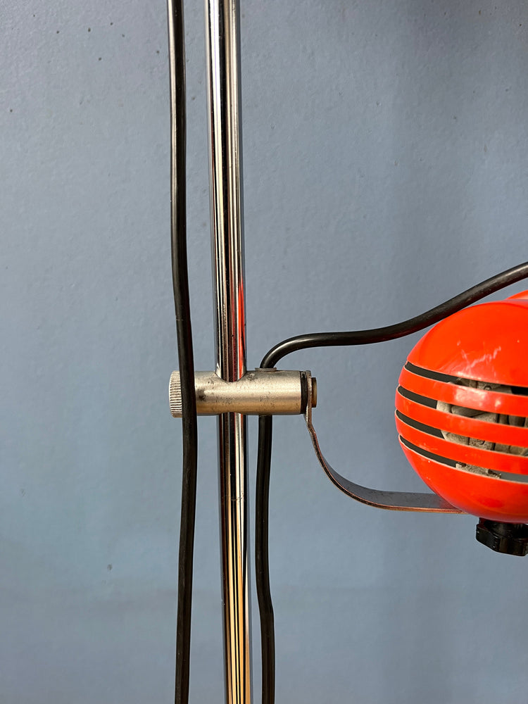 Red Mid Century Space Age Floor Lamp