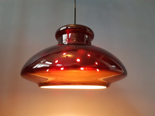 Vintage Doria Leuchten Glass-Made Space Age Pendant / Ceiling Lamp