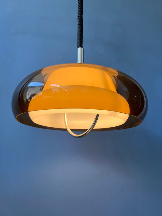 Herda Pendant Lamp - Space Age Pendant Light - Acrylic Glass Light Fixture - 70s Rise and Fall Lamp