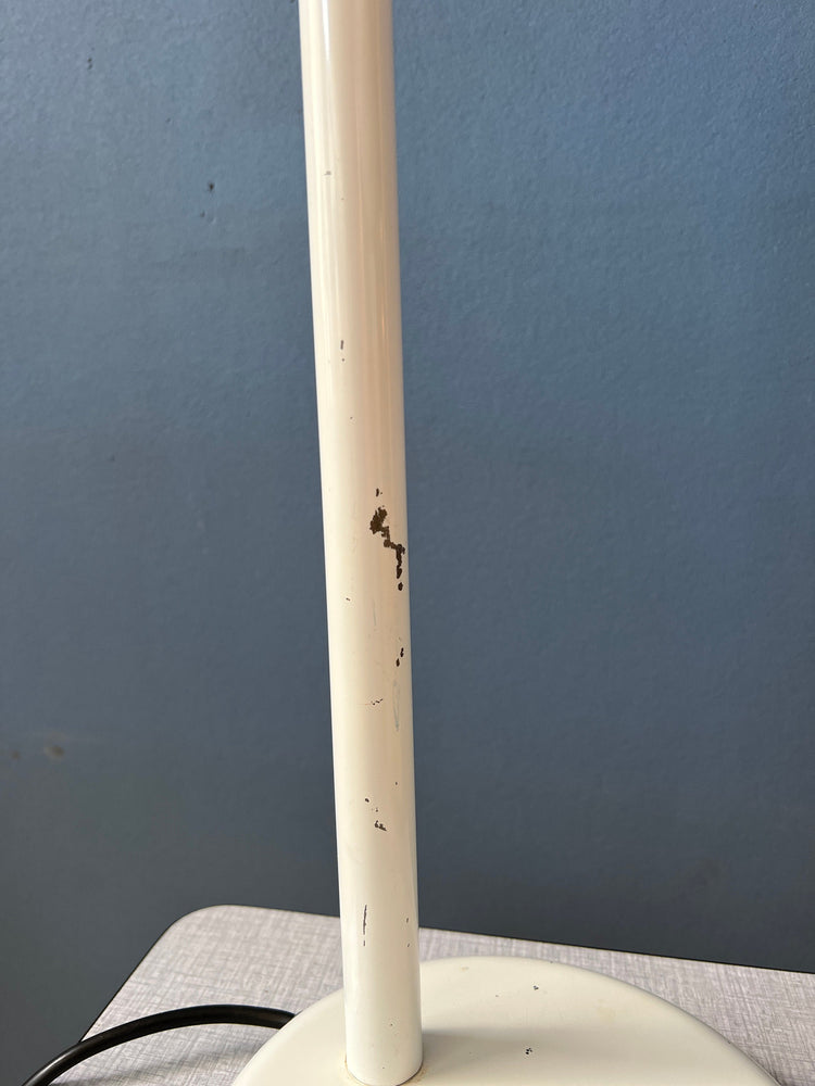 White Anvia Desk Lamp - Mid Century Table Lamp - Vintage Office Light