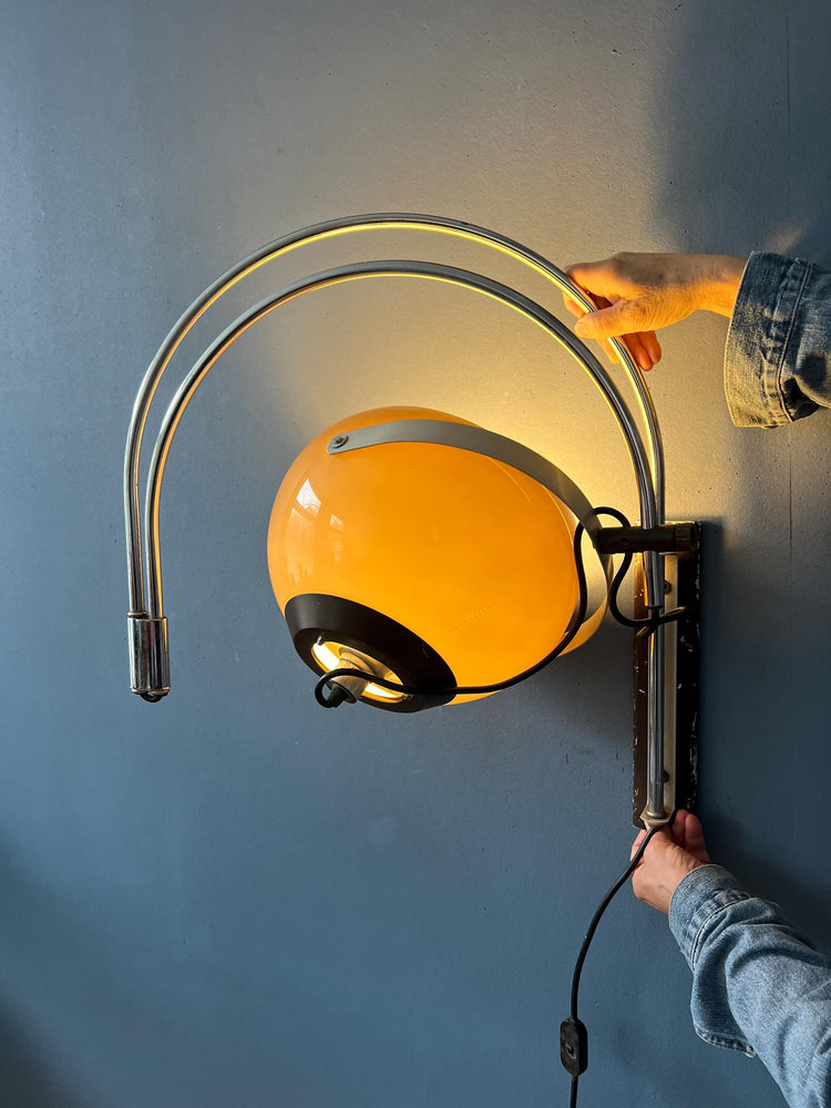 Vintage Space Age Hala Double Arc Mushroom Wall Lamp