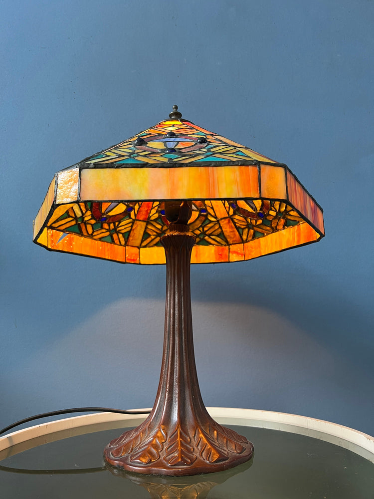 Stained Glass Tiffany Art Deco Style Desk Lamp