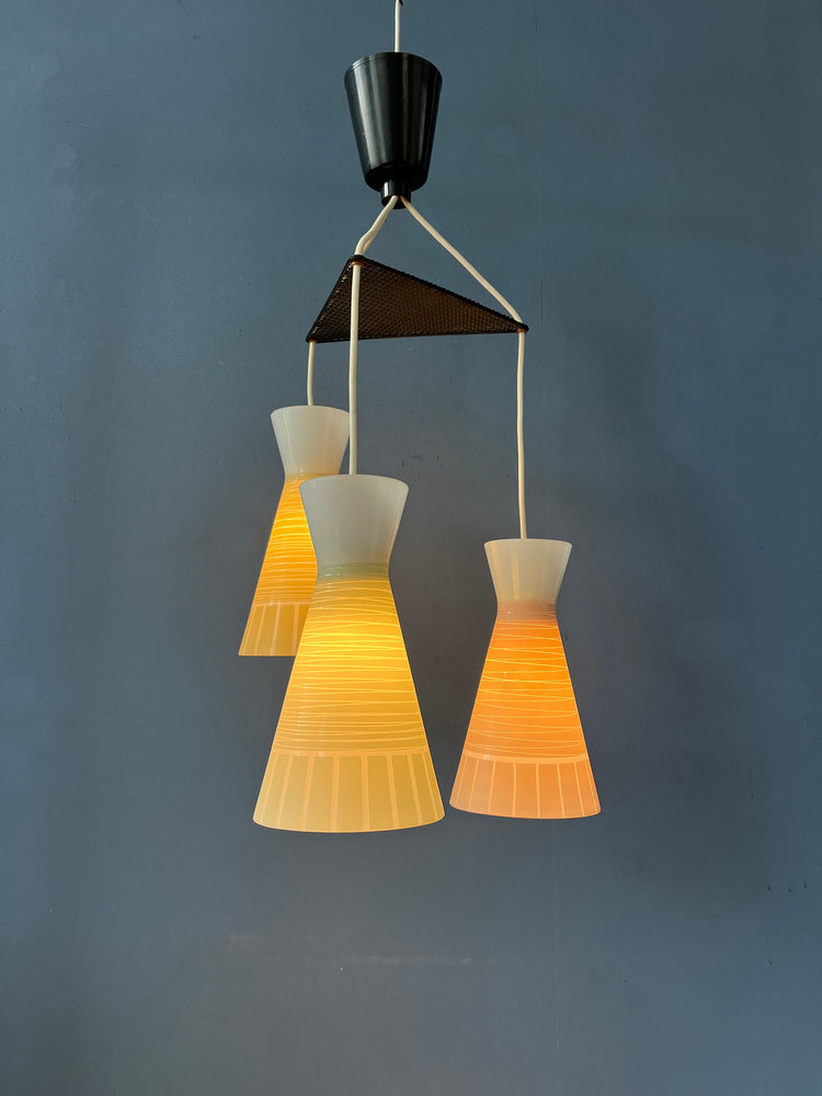 Mid Century 50s Cascade Glass Pendant Lamp