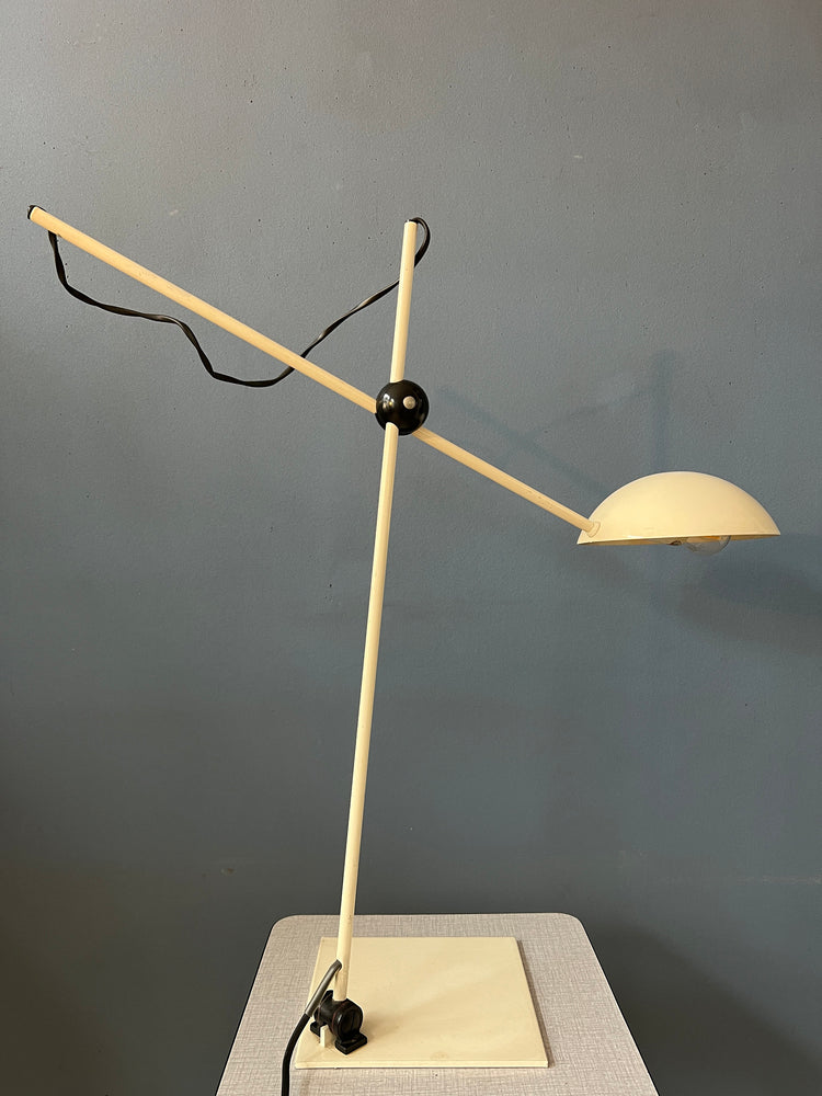 Adjustable White Mid Century Desk Lamp