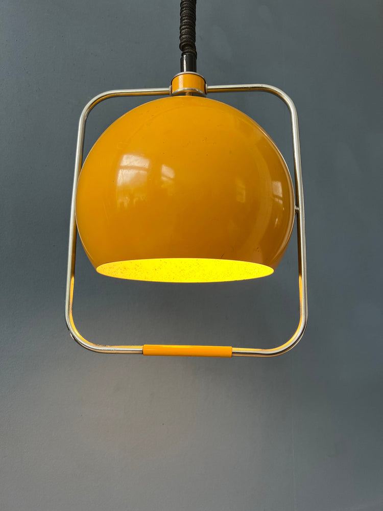 Yellow Mid Century GEPO Eyeball Pendant Lamp