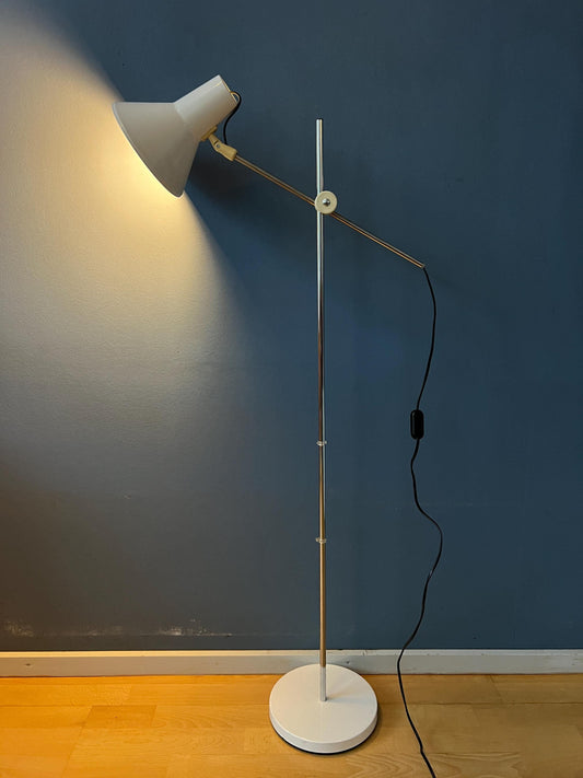 Vintage White Mid Century Adjustable Floor Lamp