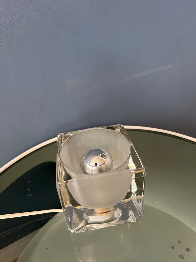 Mid Century Peill & Putzler 'Ice Cube' Glass Table Lamp