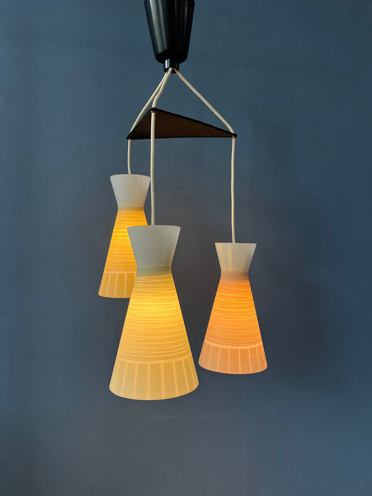 Mid Century 50s Cascade Glass Pendant Lamp