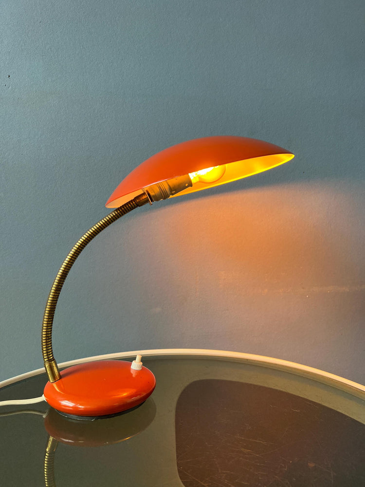 Red - Orange Mid Century Desk Lamp