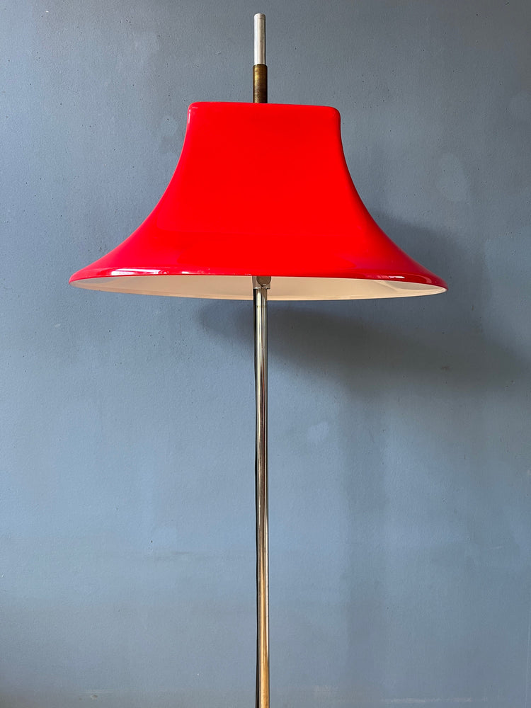 Red Willem Hagoort Space Age Floor Lamp - Mid Century Acrylic Glass Lamp