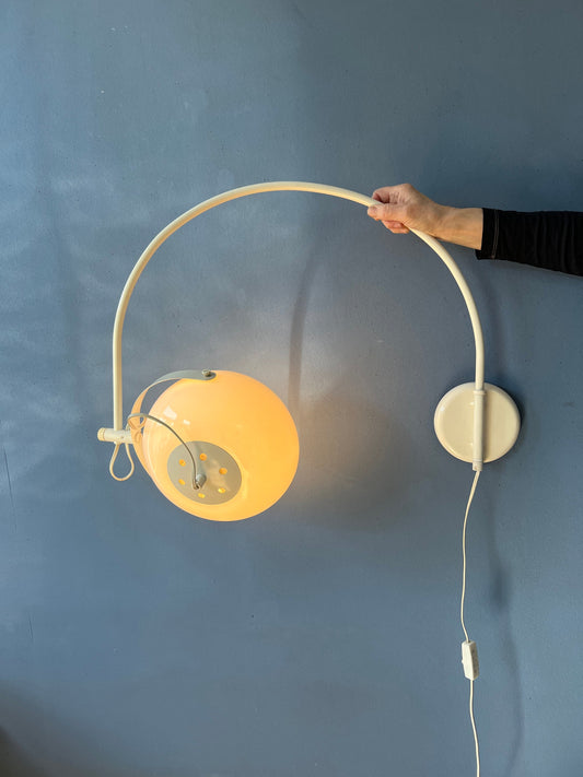 Mid Century Dijkstra Arc Wall Lamp - White Swing Arm Wall Light