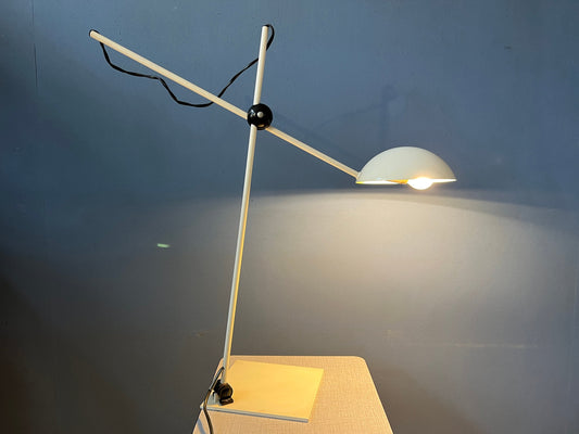 Adjustable White Mid Century Desk Lamp