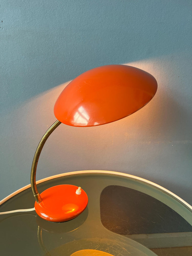 Red - Orange Mid Century Desk Lamp