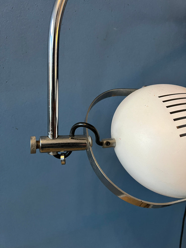 Vintage White Herda Space Age Arc Wall Lamp