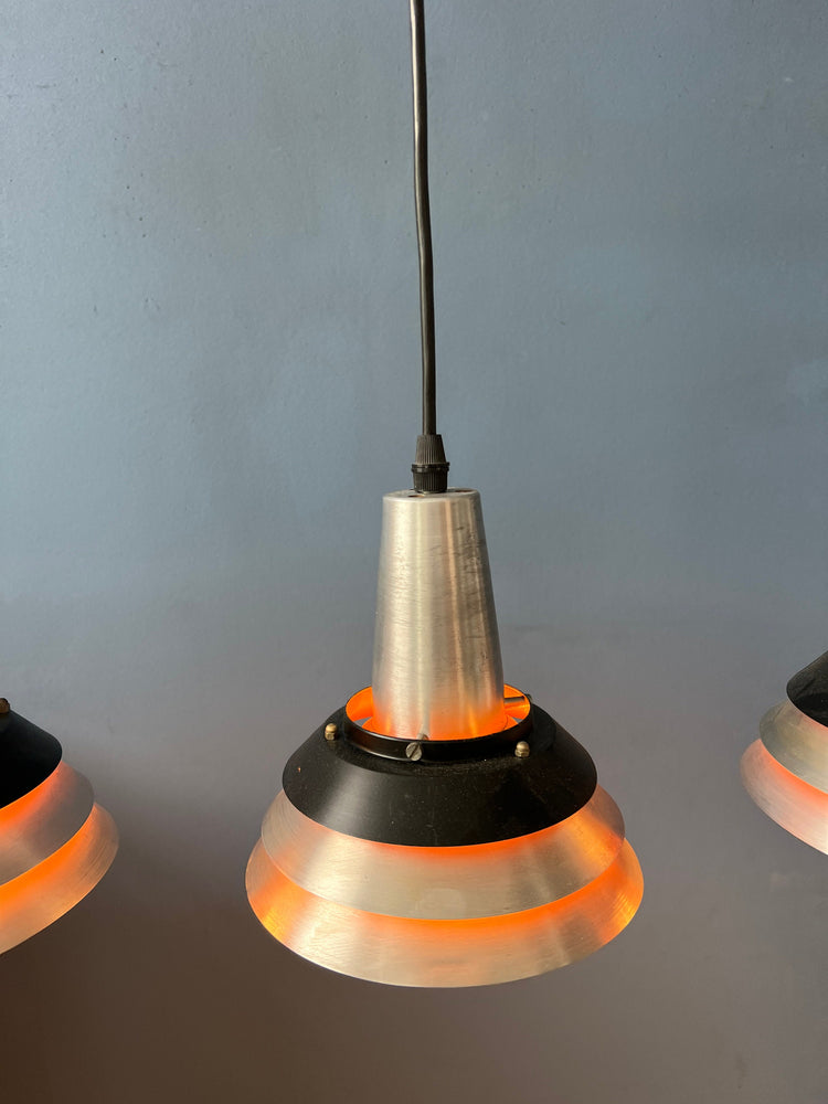 Vintage Orange Space Age Lakro Pendant Lamp - Carl Thore Trava Style 70s Lamp