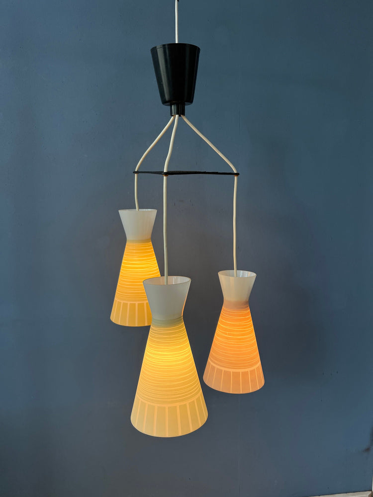 Mid Century 50s Cascade Glass Pendant Lamp