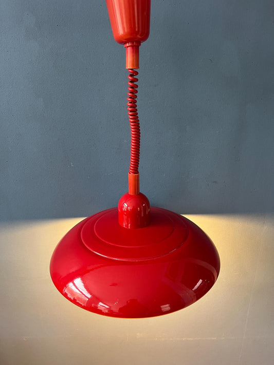 Vintage Red Metal Space Age Pendant Lamp