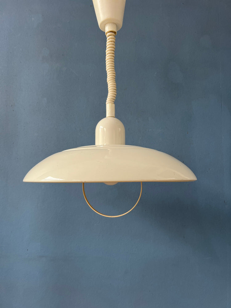 Vintage Beige Metal Space Age Pendant Lamp