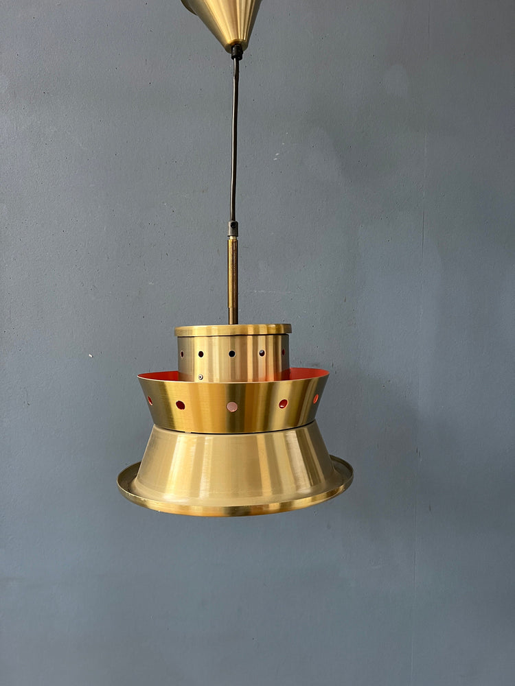 Metallic Doria Leuchten Space Age Hanging Lamp