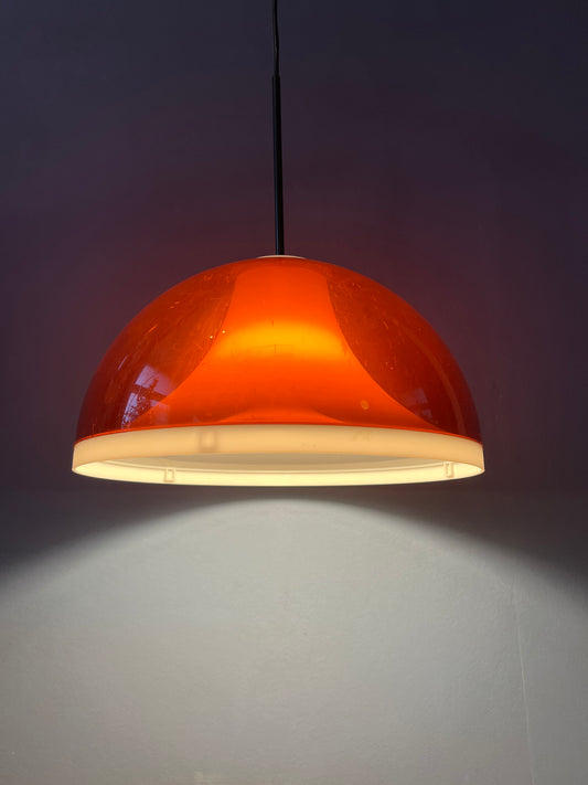 Dijkstra Orange Smoked Acrylic Glass Space Age Pendant Lamp