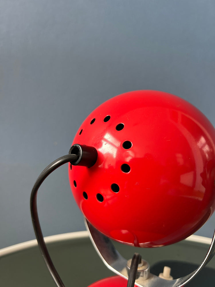 Red Mid Century Space Age Eyeball Table Lamp