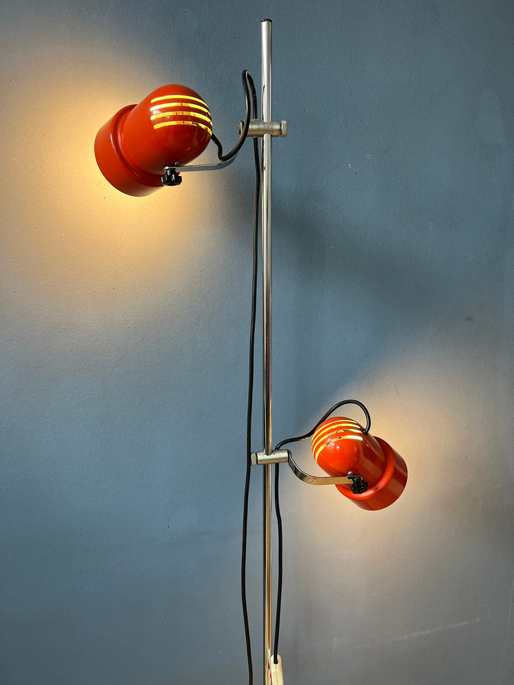 Red Mid Century Space Age Floor Lamp