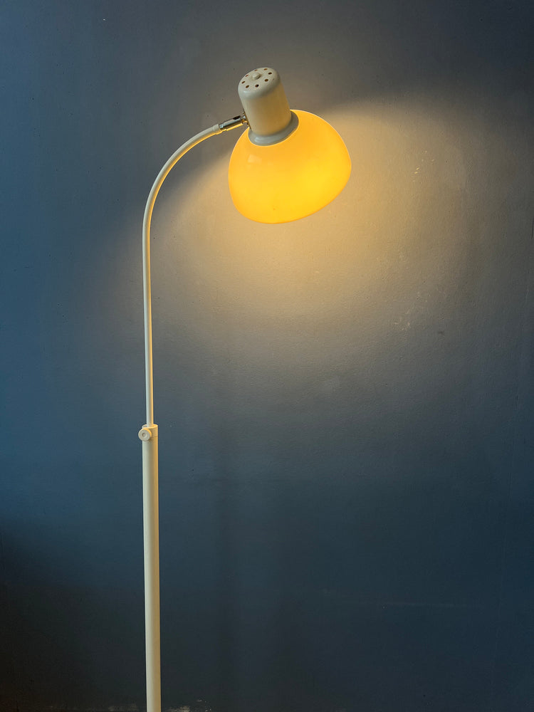 Beige Mid Century Floor Lamp with Plexiglass Shade