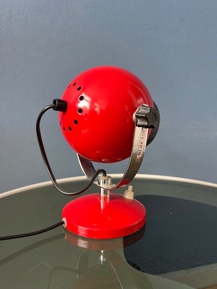 Red Mid Century Space Age Eyeball Table Lamp