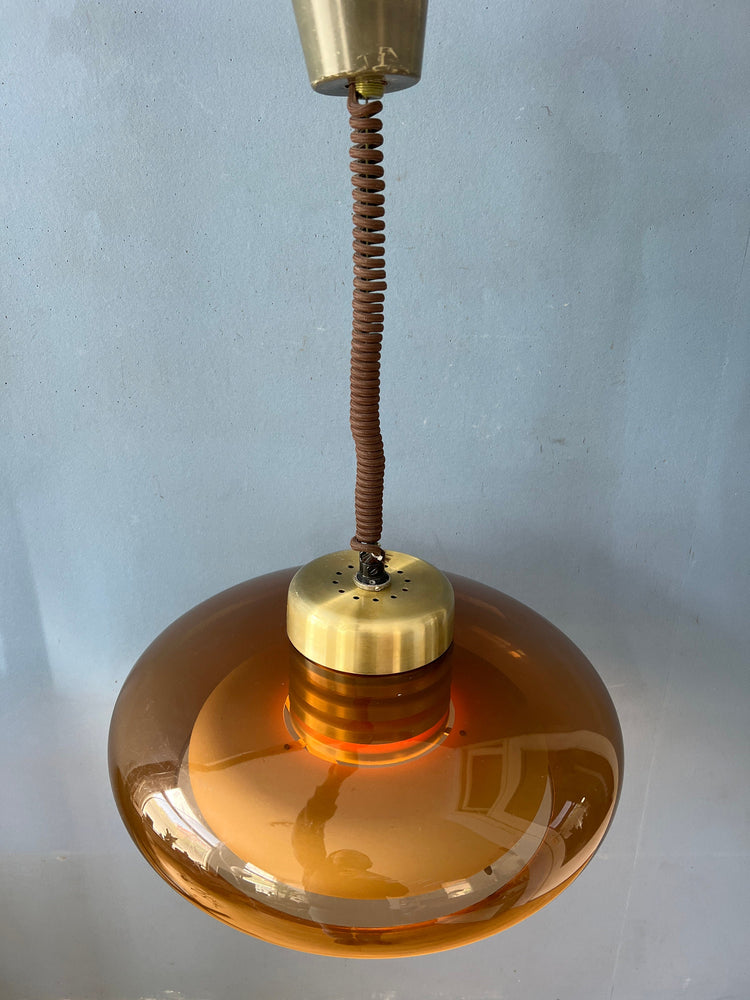 Mid Century Oval UFO Herda Space Age Pendant Lamp