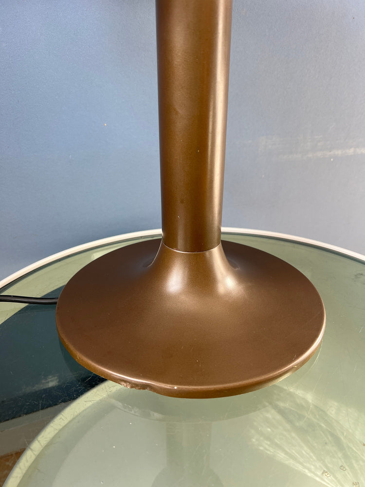 Brown and White Space Age Mid Century Mushroom Table Lamp