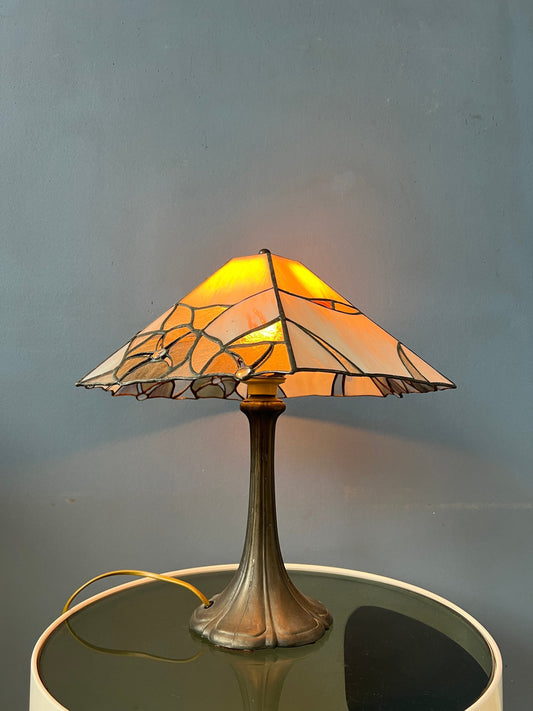 Colourful Art Deco Stained Glass Table Lamp