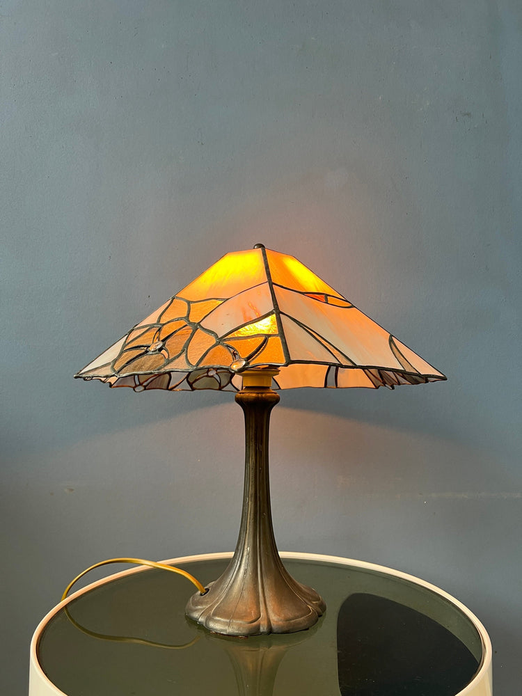 Colourful Art Deco Stained Glass Table Lamp