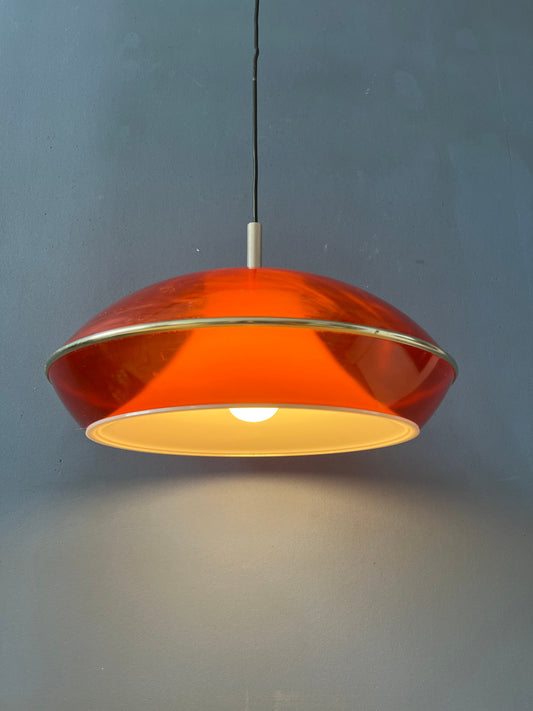 Mid Century UFO Plexiglass Space Age Pendant Light